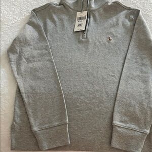 Kids Polo Turtleneck gray zip up shirt